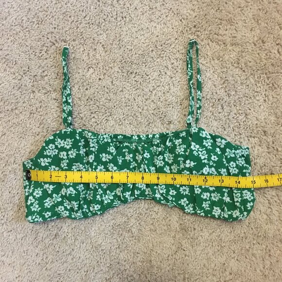 Summer Shamrock Green Bra Top With White Flowers - Picture 9 of 11